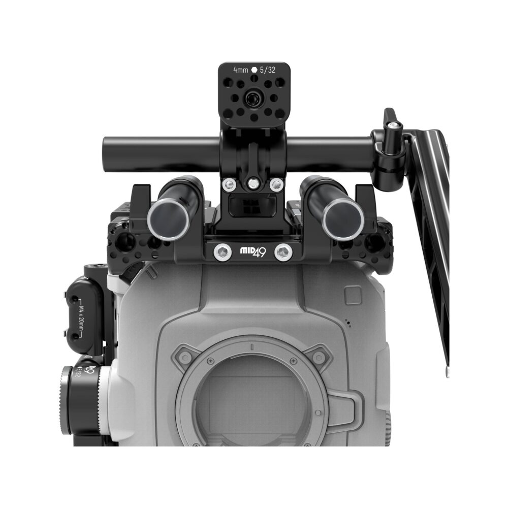 MID49 Top 15mm Rod Bracket for Sony BURANO, Canon C400, Blackmagic PYXIS / URSA Cine LF, FUJIFILM GFX ETERNA