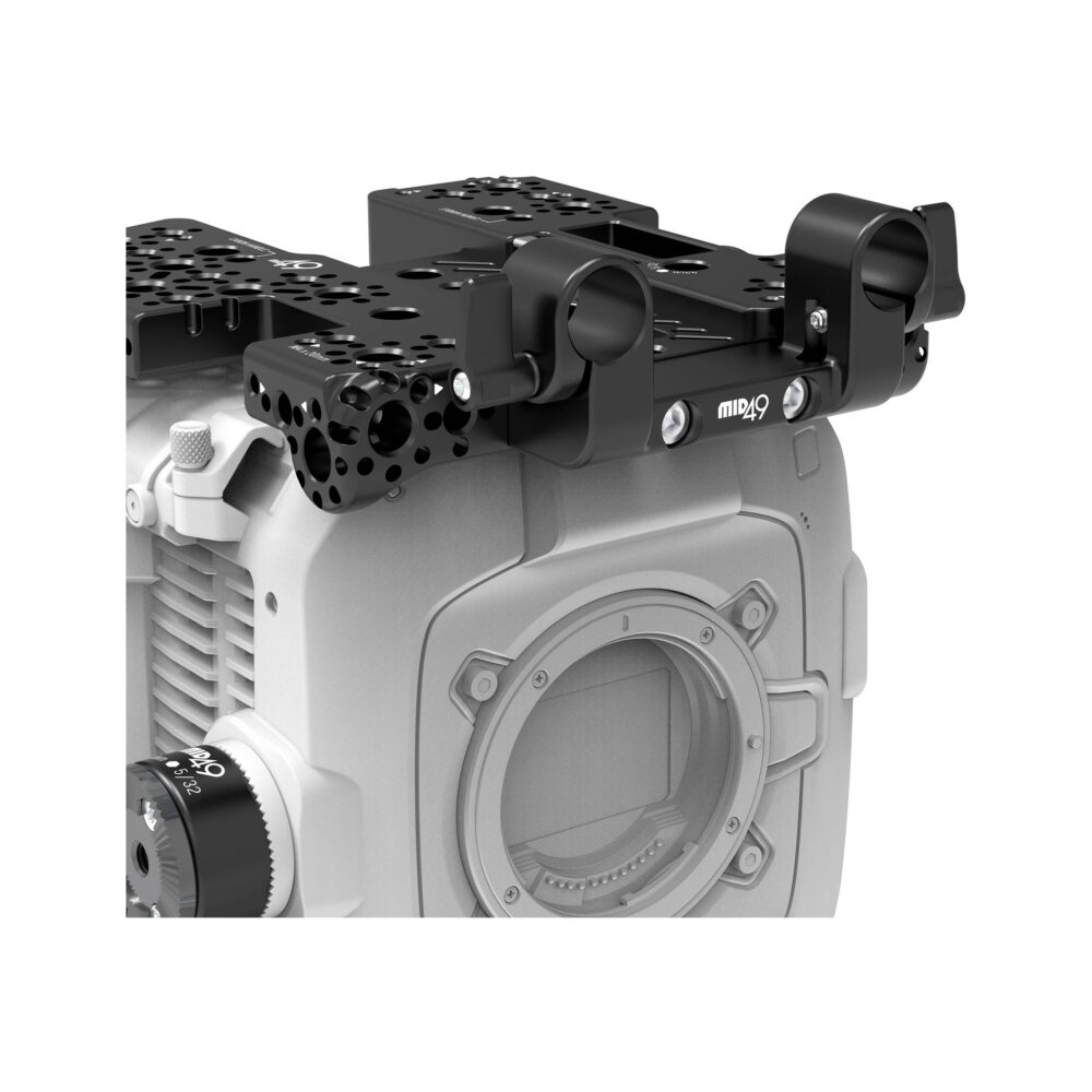 MID49 Top 15mm Rod Bracket for Sony BURANO, Canon C400, Blackmagic PYXIS / URSA Cine LF, FUJIFILM GFX ETERNA