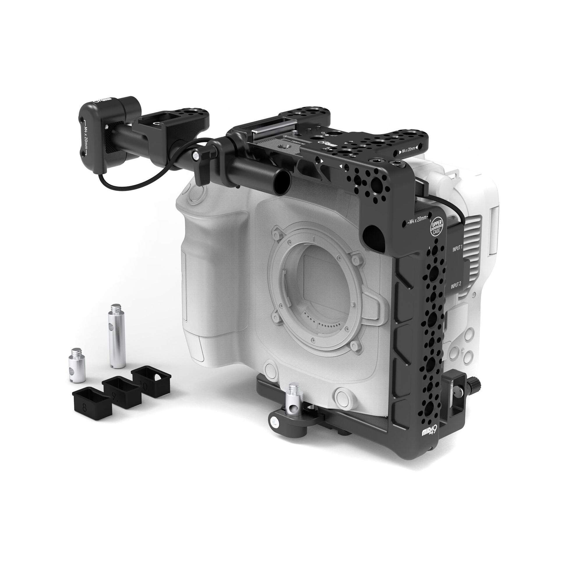 MID49 Upper Cage with AB-4 Audio Breakout for Canon C80