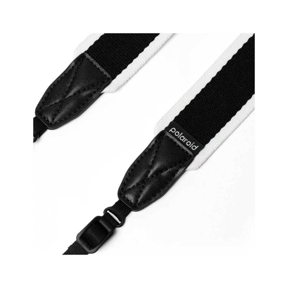 Polaroid Adjustable Size Flat Strap (Black & White)