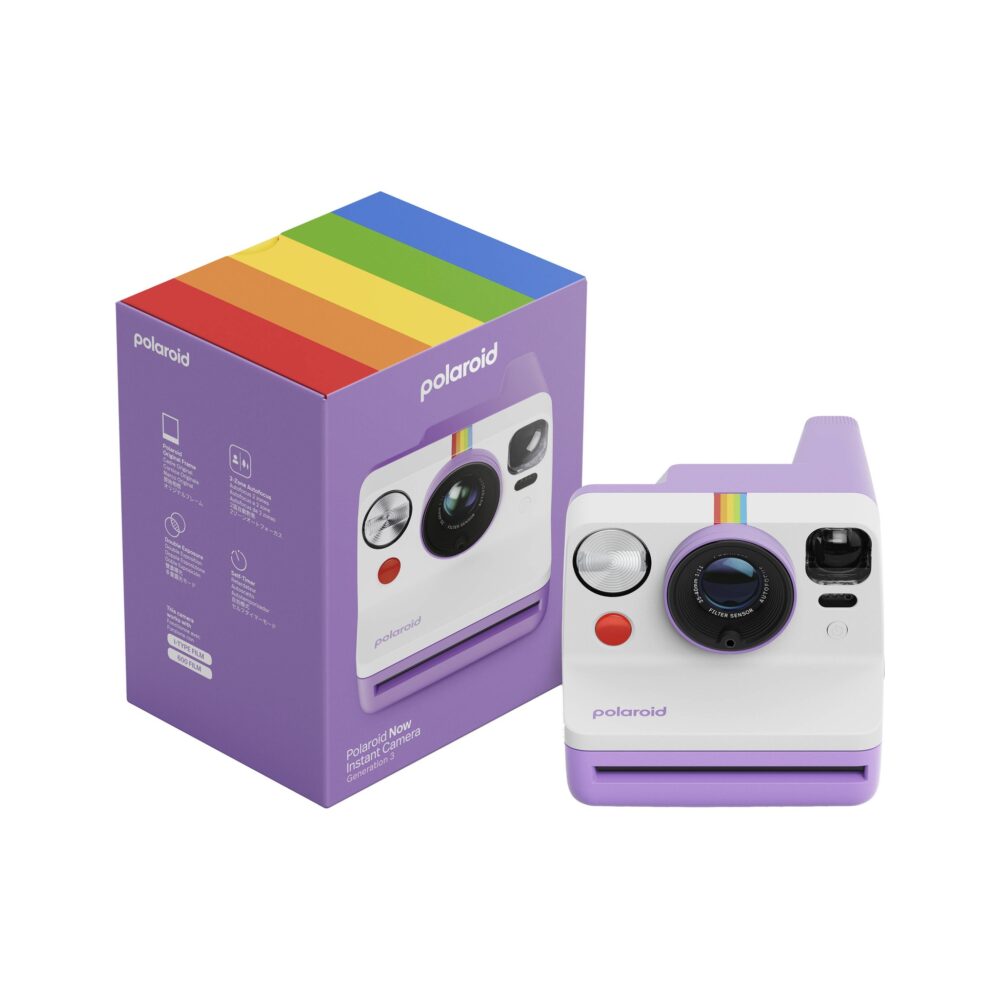 Polaroid Now Gen 3 Purple + Colour Film Bundle (8 Photos)