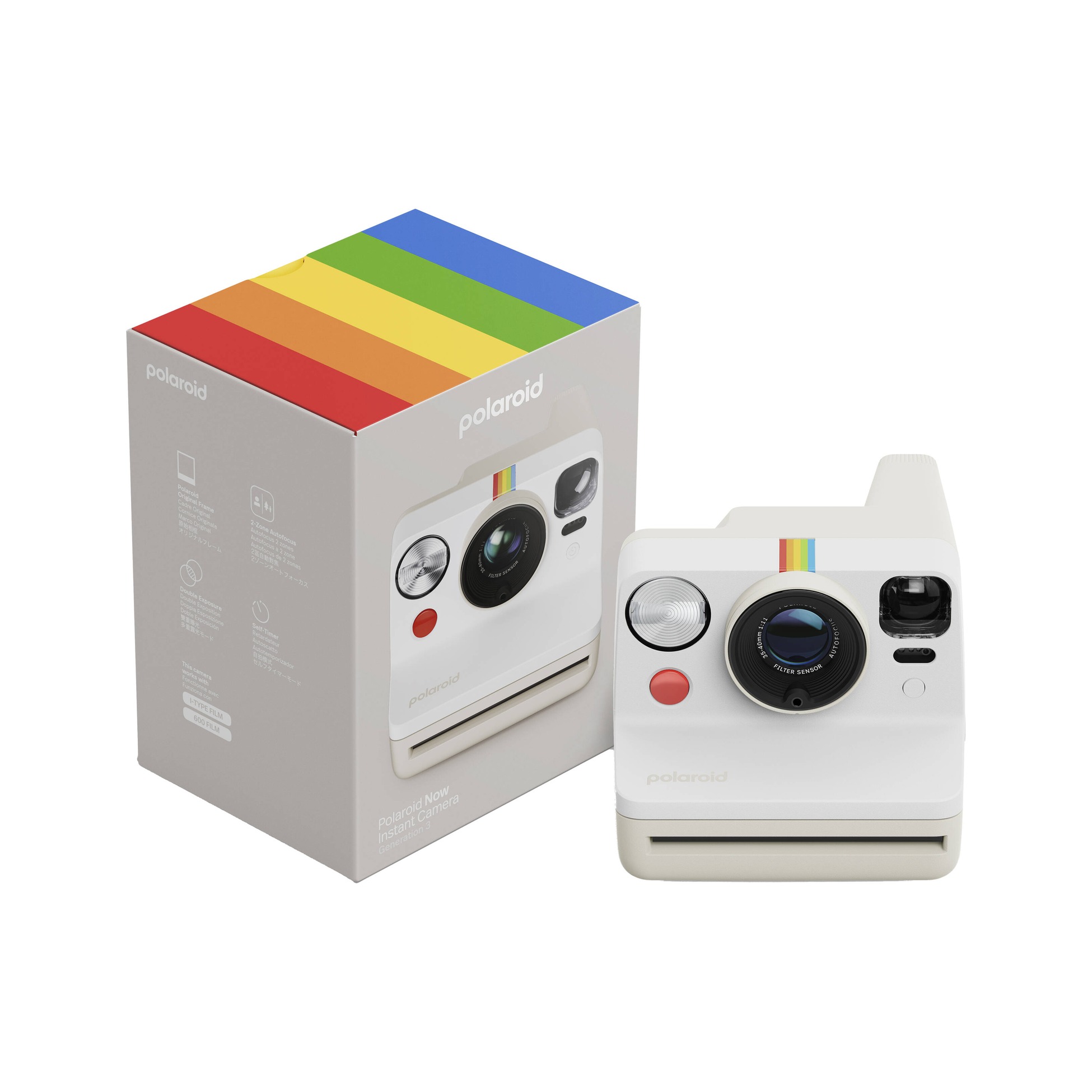 Polaroid Now Generation 3 i-Type Instant Camera - Pebble White