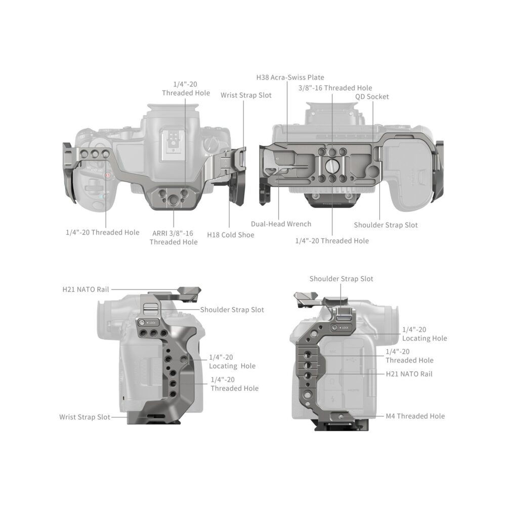 SmallRig 4977B HawkLock Quick Release Cage for Canon EOS R5 Mark II