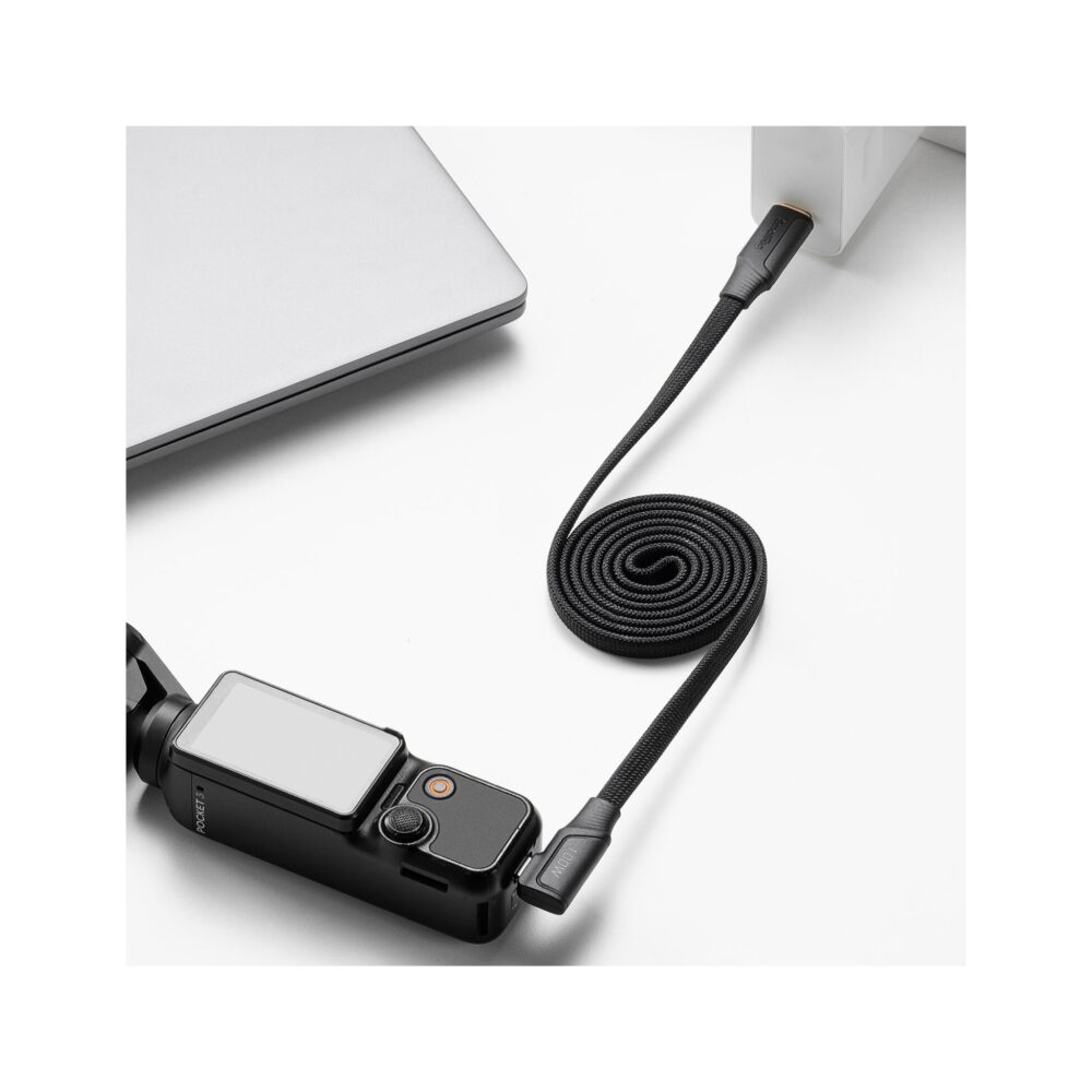 SmallRig 5612 Data Cable for USB-C Adapter – 100W USB-C 2.0 Magnetic Self-Coiling Cable (39.4")