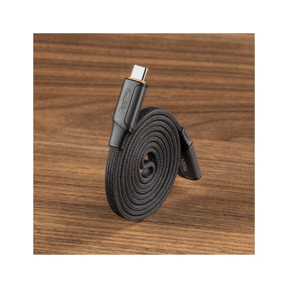 SmallRig 5612 Data Cable for USB-C Adapter – 100W USB-C 2.0 Magnetic Self-Coiling Cable (39.4")