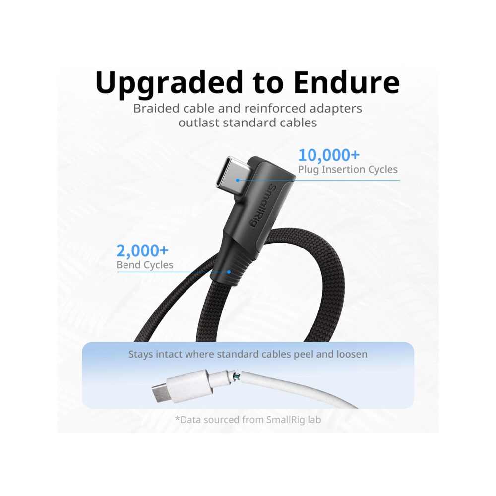 SmallRig 5614 240W USB-C 3.2 Gen 2x2 Magnetic Self-Coiling Cable (13.8")