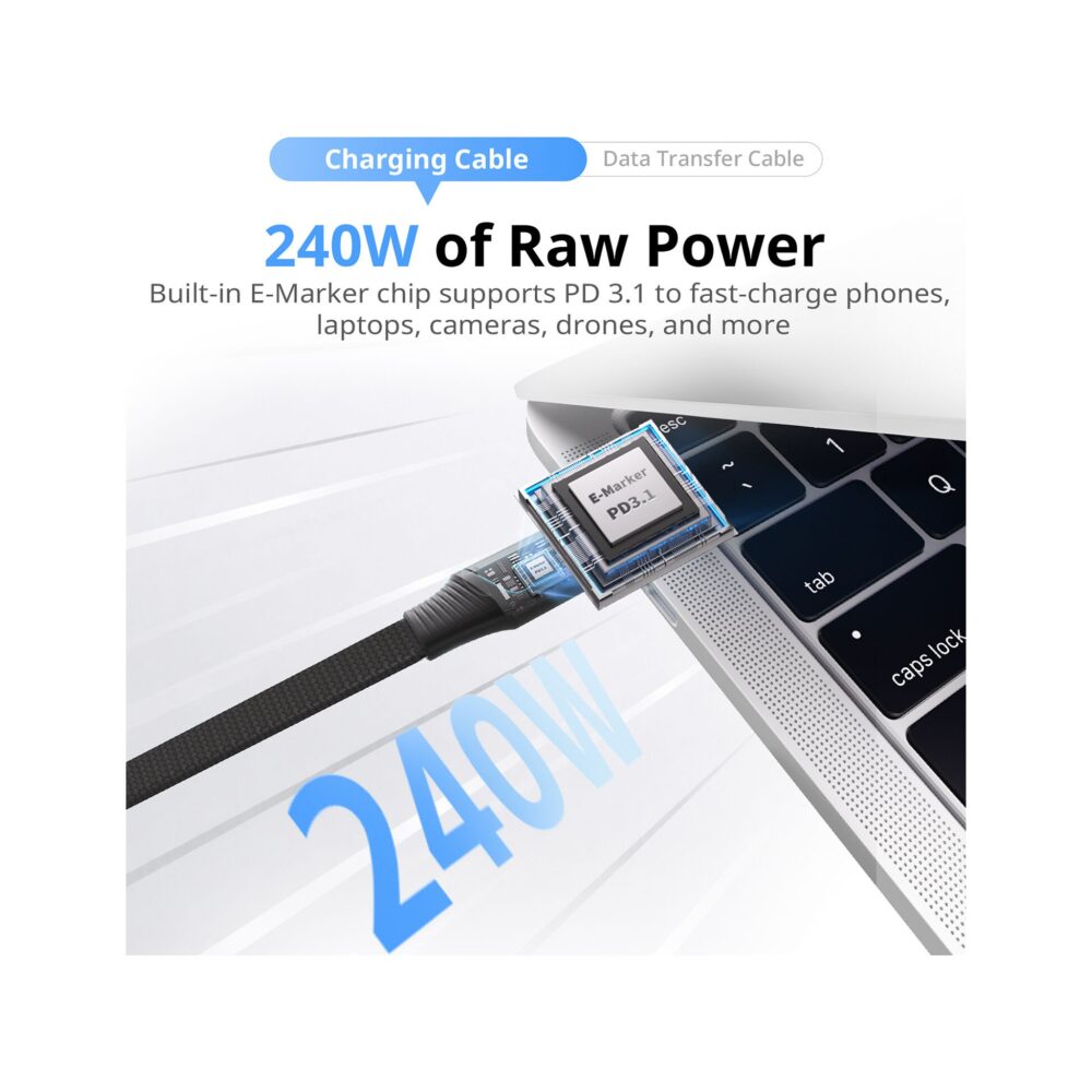 SmallRig 5614 240W USB-C 3.2 Gen 2x2 Magnetic Self-Coiling Cable (13.8")