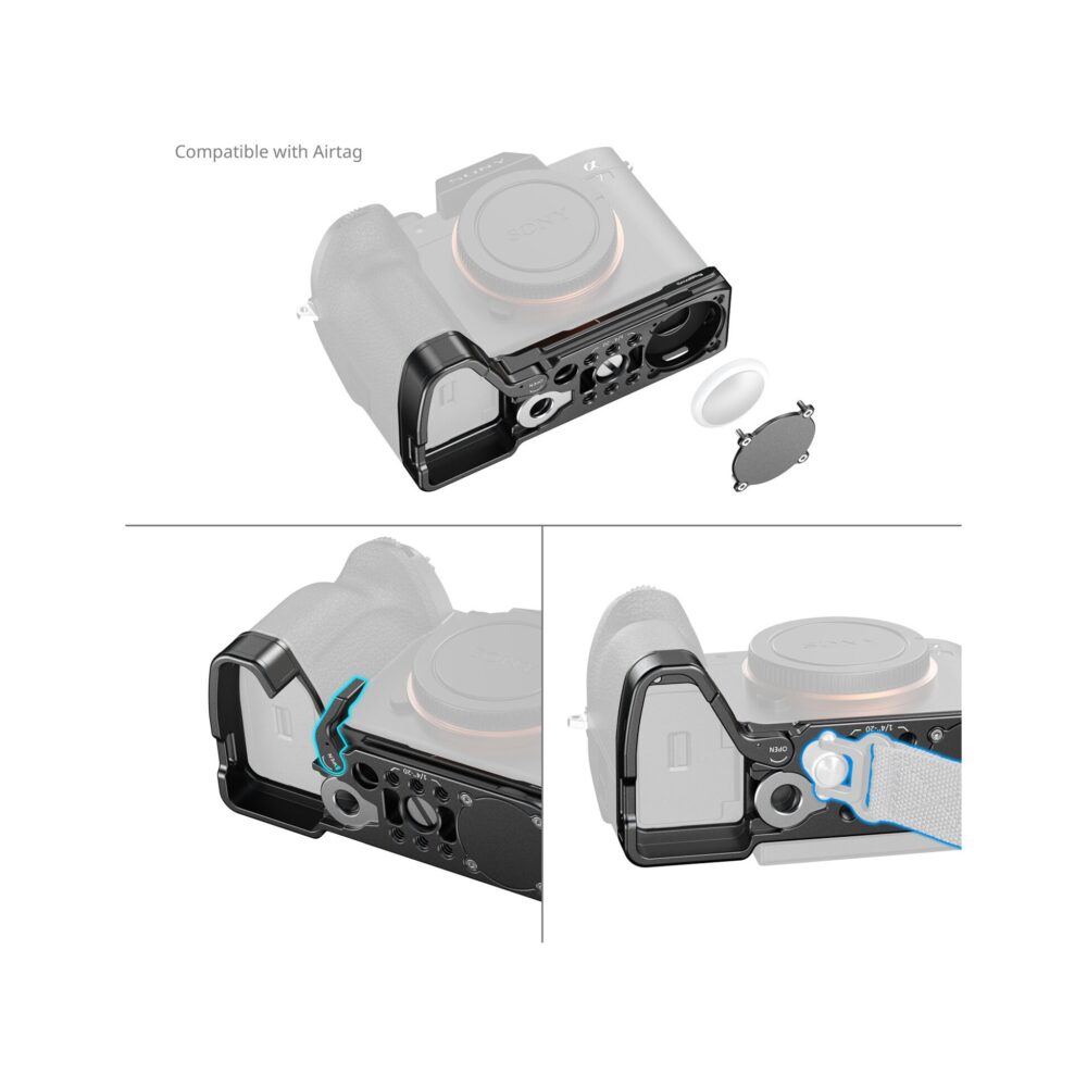 SmallRig 6033 Baseplate with AirTag Slot for Sony a7 V / a7R V / a7 IV / a7R IV / a7S III / a1