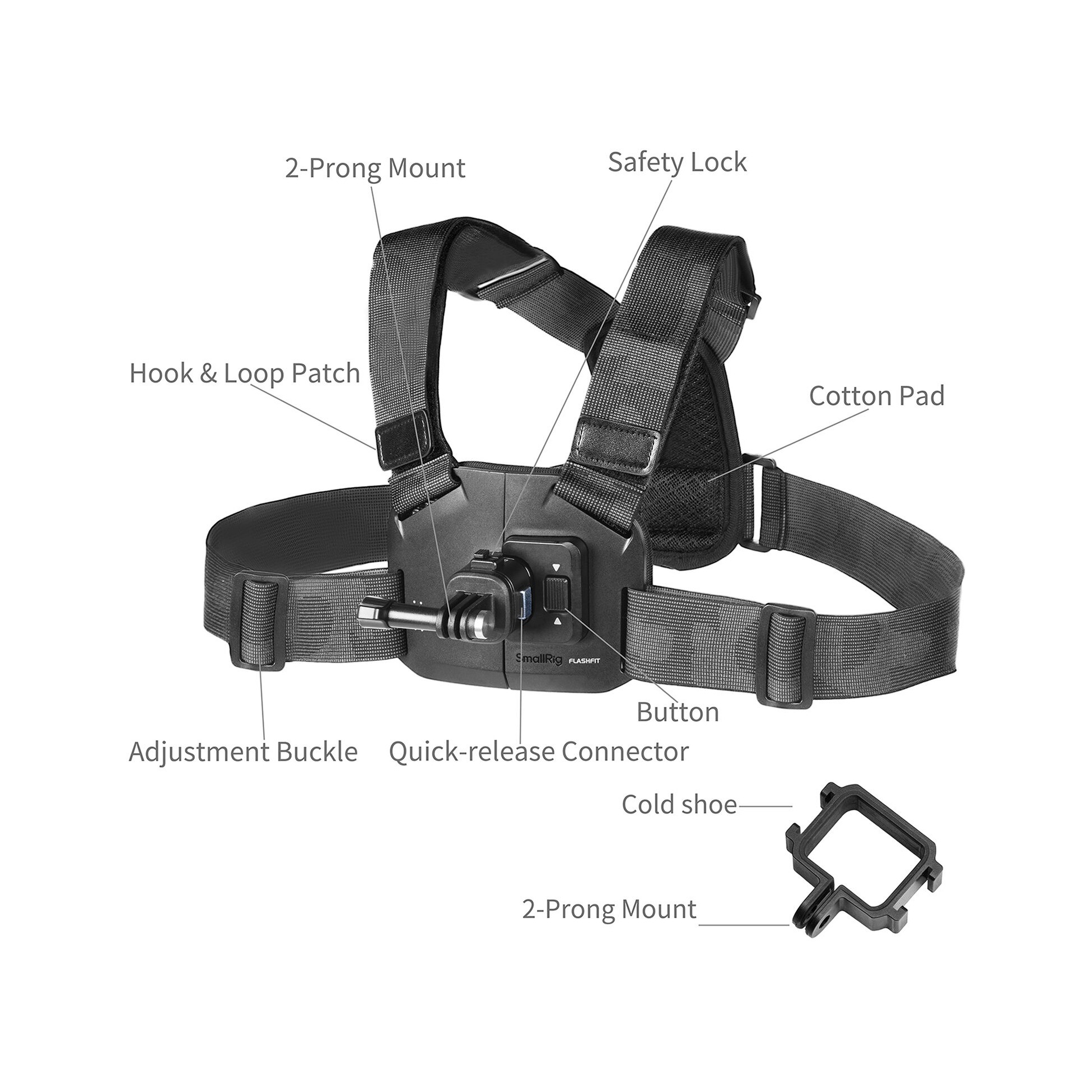 SmallRig 6050 Quick Release Chest Strap Mount for DJI Osmo Pocket 4 / 3