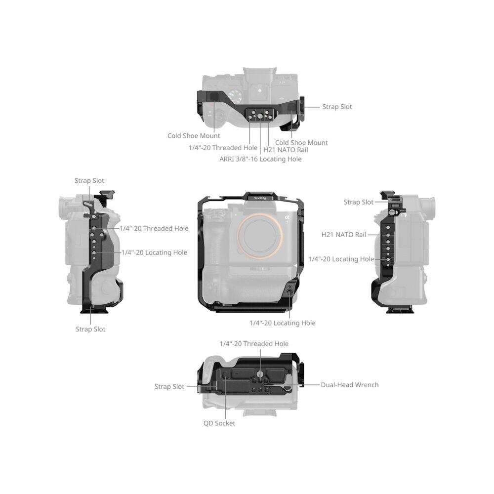 SmallRig 6114 Cage for Sony Alpha 7R V / 7S III / 1 with Vertical Grip VG-C4EM