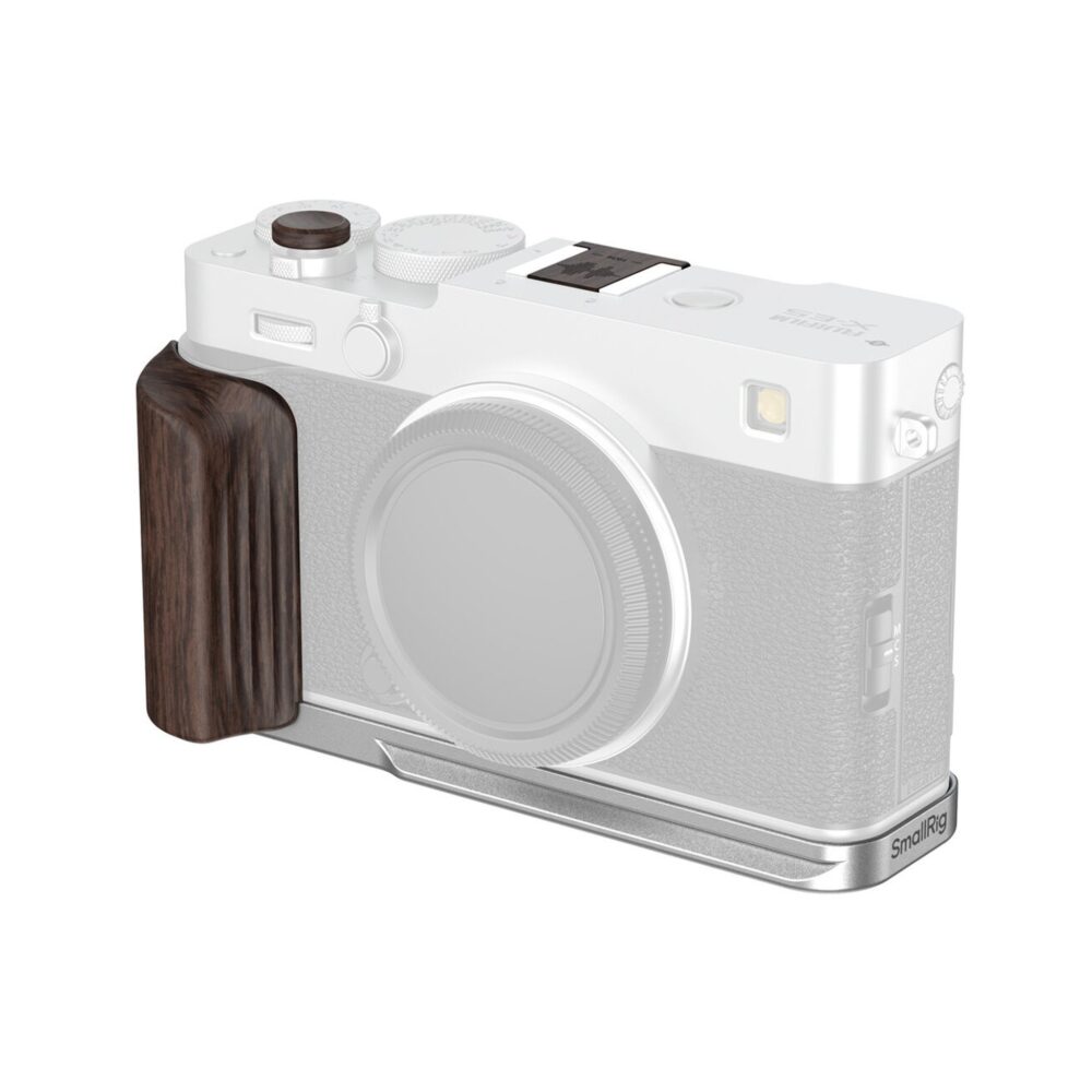 SmallRig 6236 L-Shaped Mount Plate with Wooden Handle for Fujifilm X-E5 (Silver)