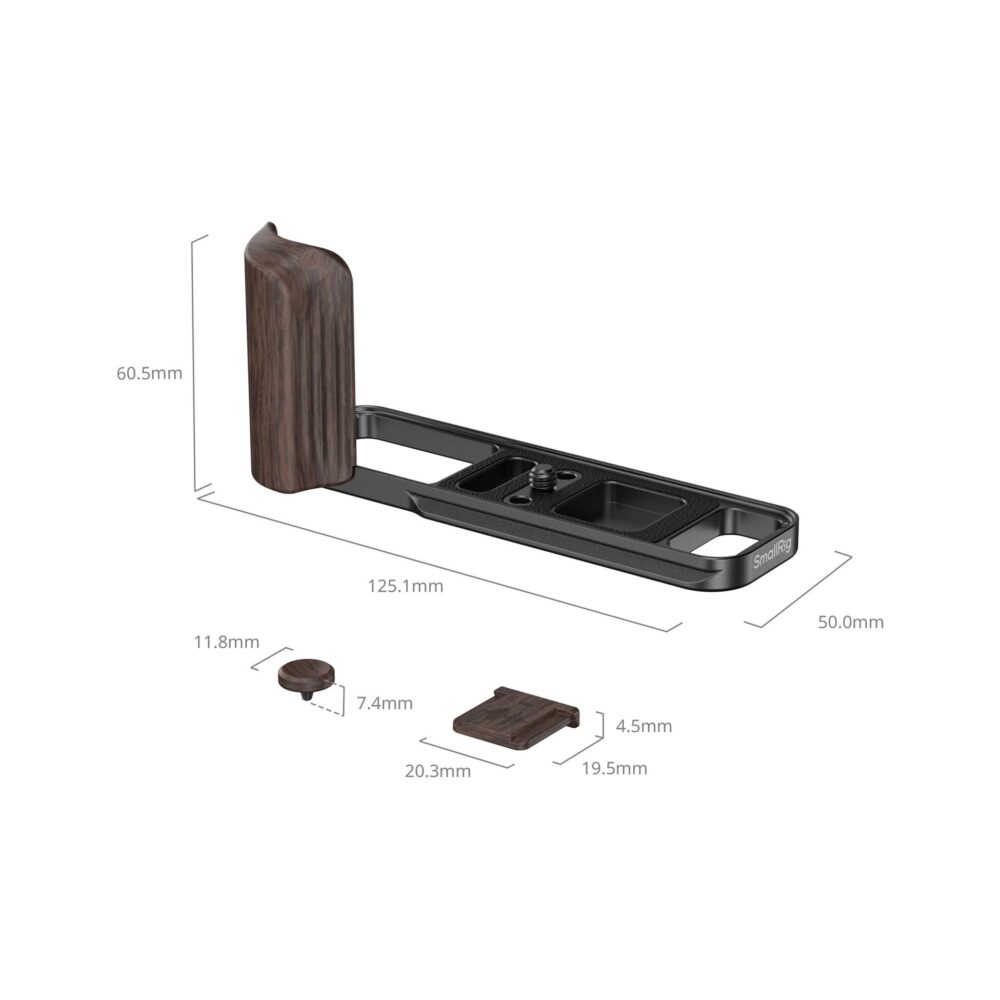 SmallRig 6237 L-Shaped Mount Plate with Ebony Wooden Handle for Fujifilm X-E5 (Black)