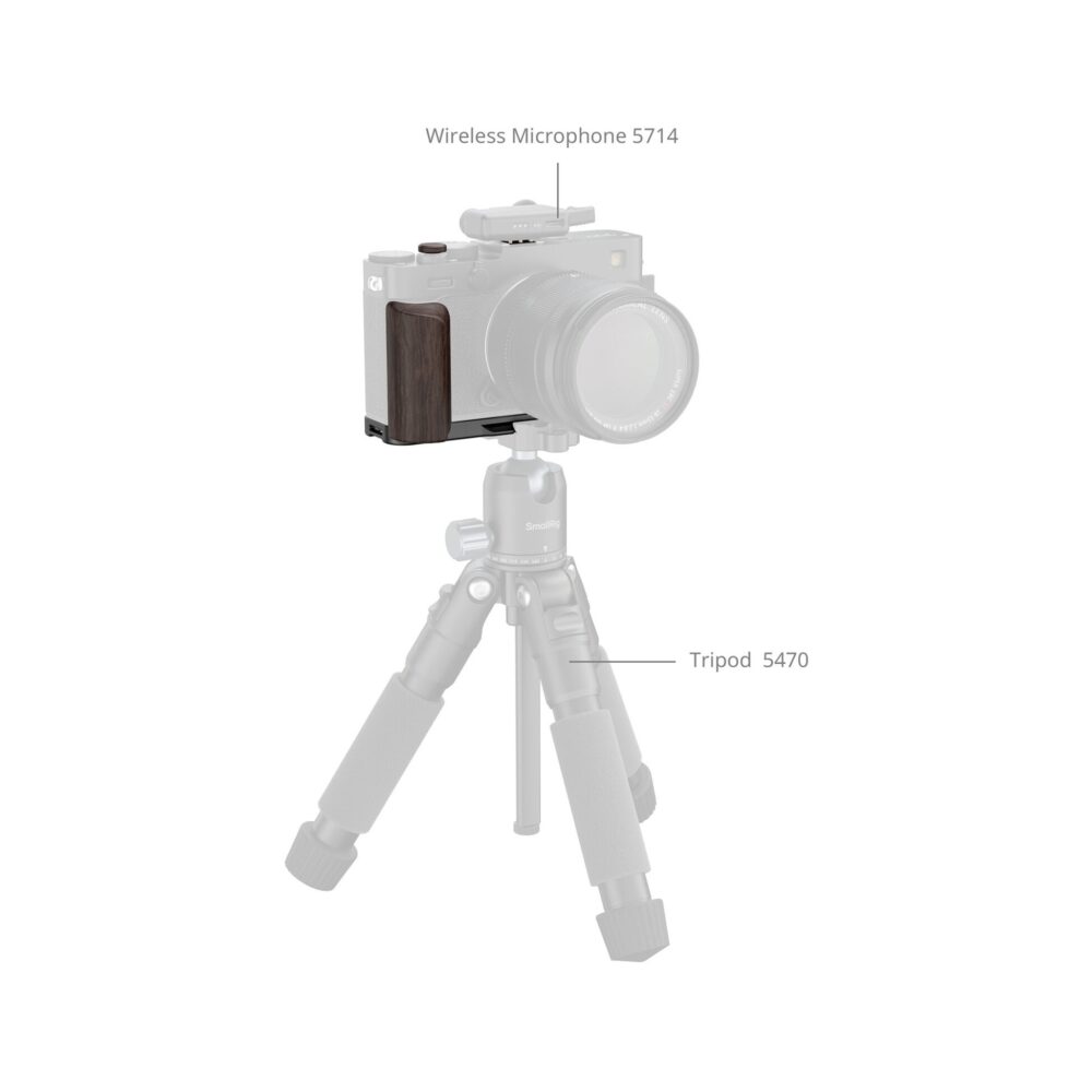 SmallRig 6237 L-Shaped Mount Plate with Ebony Wooden Handle for Fujifilm X-E5 (Black)