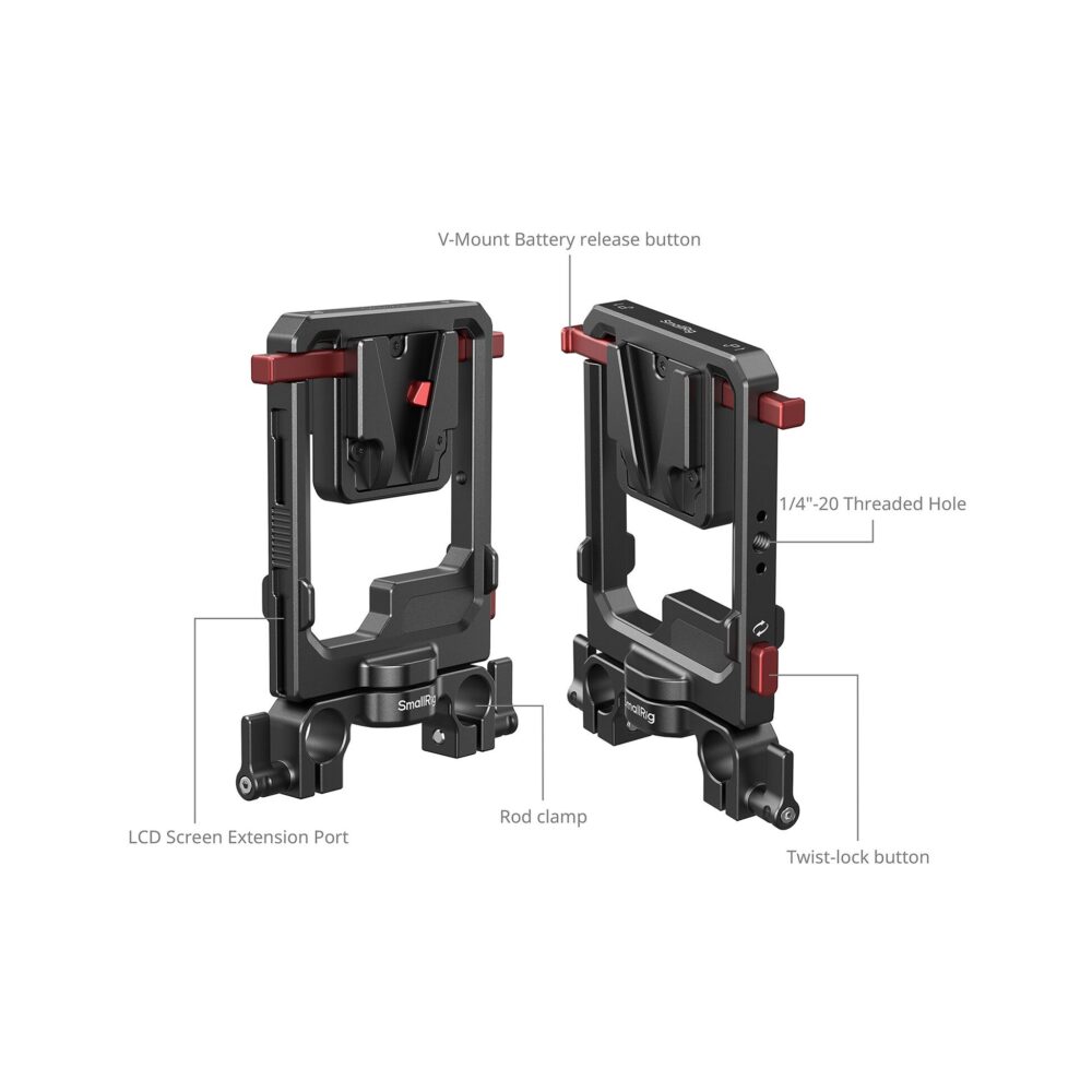SmallRig 6273 Rotatable V-Mount Battery Plate with Dual V-Locks and 15mm Dual-Rod Clamp