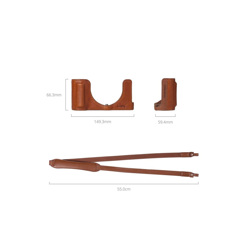 SmallRig 6275 Leather Half Case Kit for Panasonic LUMIX L10 (Brown)