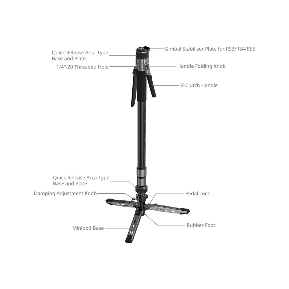 SmallRig 6283 x Potato Jet TRIBEX PRO X-Clutch Hydraulic Monopod (Standard)