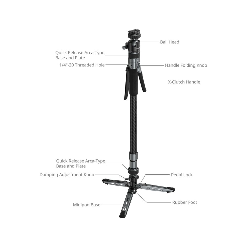 SmallRig 6285 x Potato Jet TRIBEX PRO X-Clutch Hydraulic Monopod with Ball Head