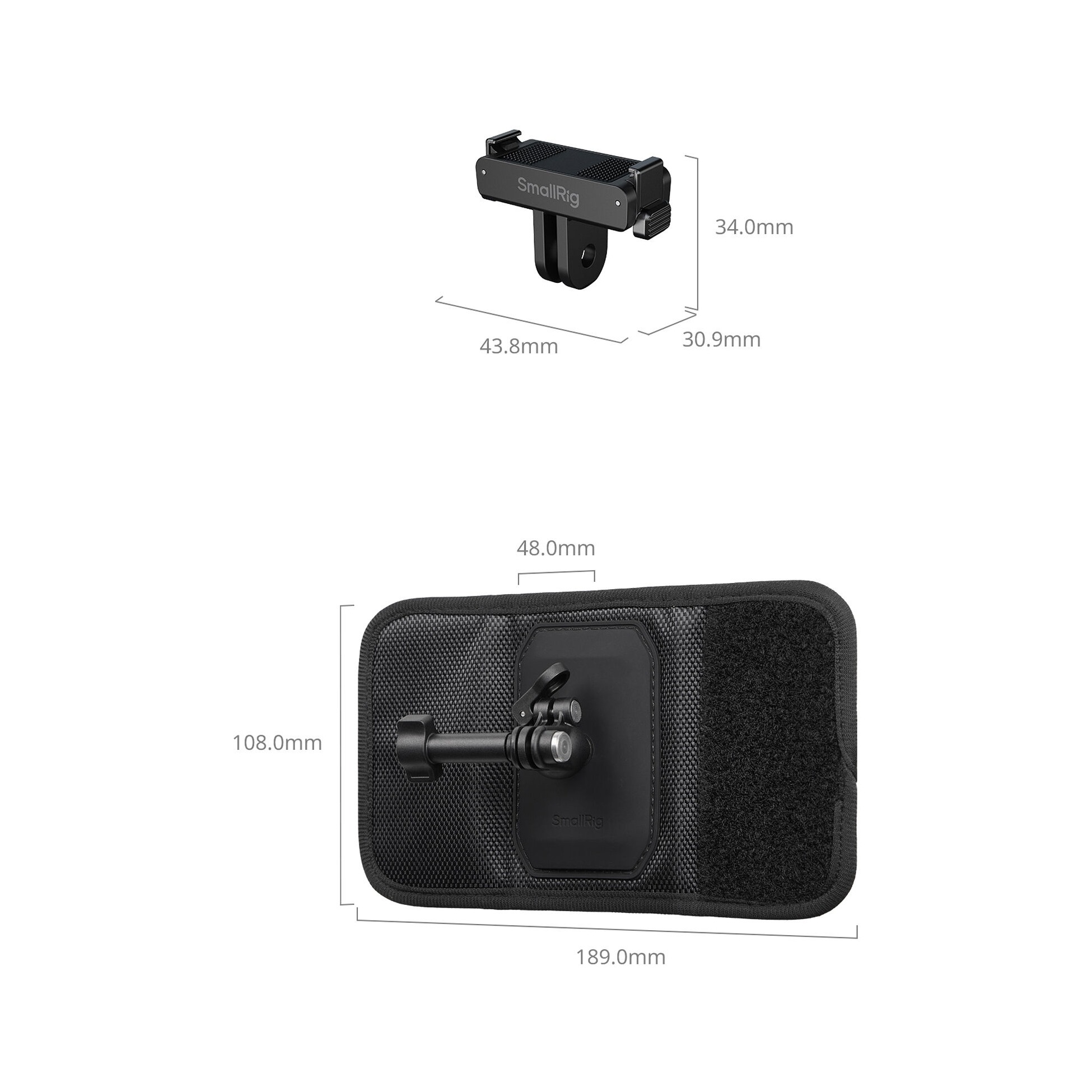 SmallRig 6306 Hook-and-Loop Backpack Strap Mount for DJI Osmo Action 6 / Nano