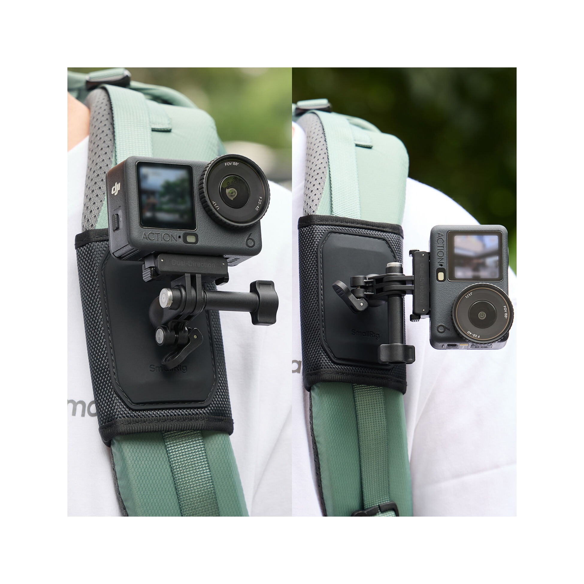 SmallRig 6306 Hook-and-Loop Backpack Strap Mount for DJI Osmo Action 6 / Nano