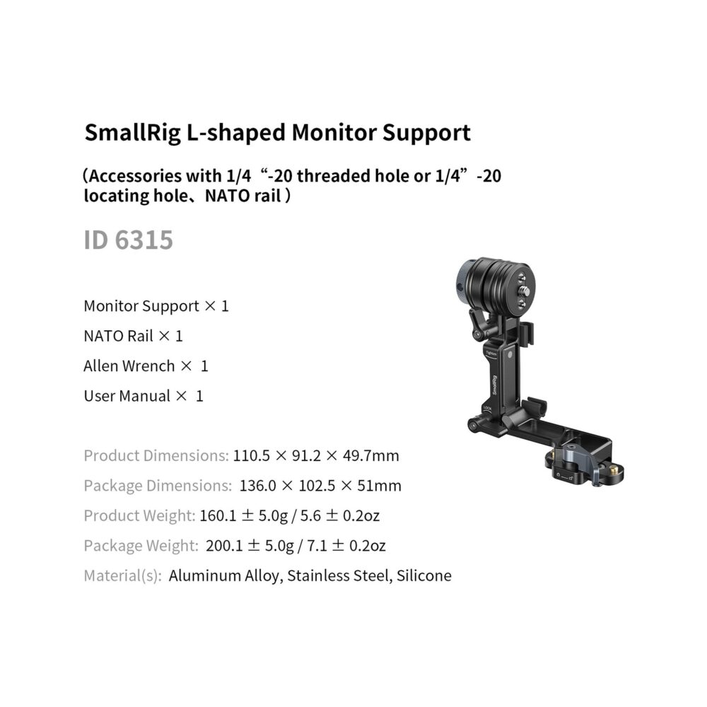 SmallRig 6315 L-Shaped Monitor Support