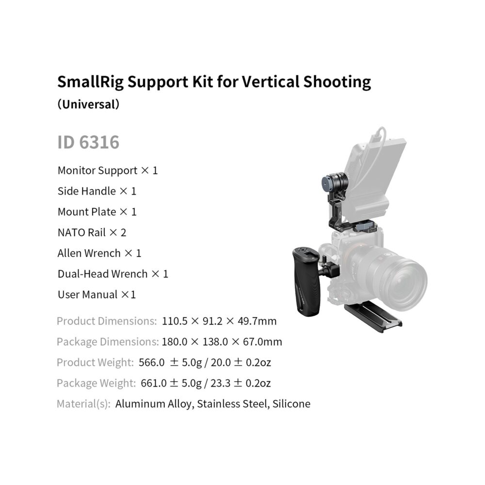 SmallRig 6316 Support Kit for Vertical Shooting