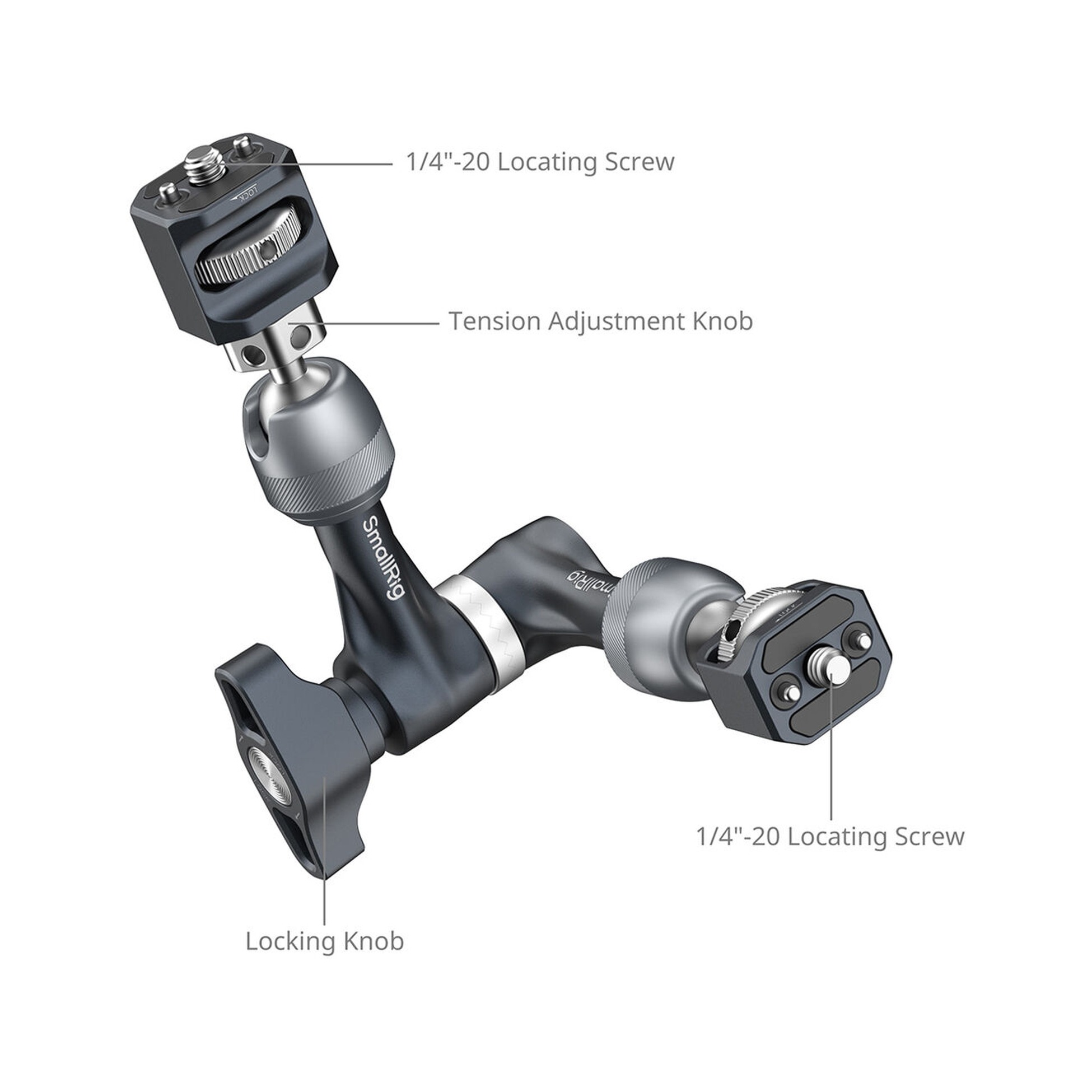 SmallRig 6317 Magic Arm Support with 1/4"-20 Locating Screws (7.9")