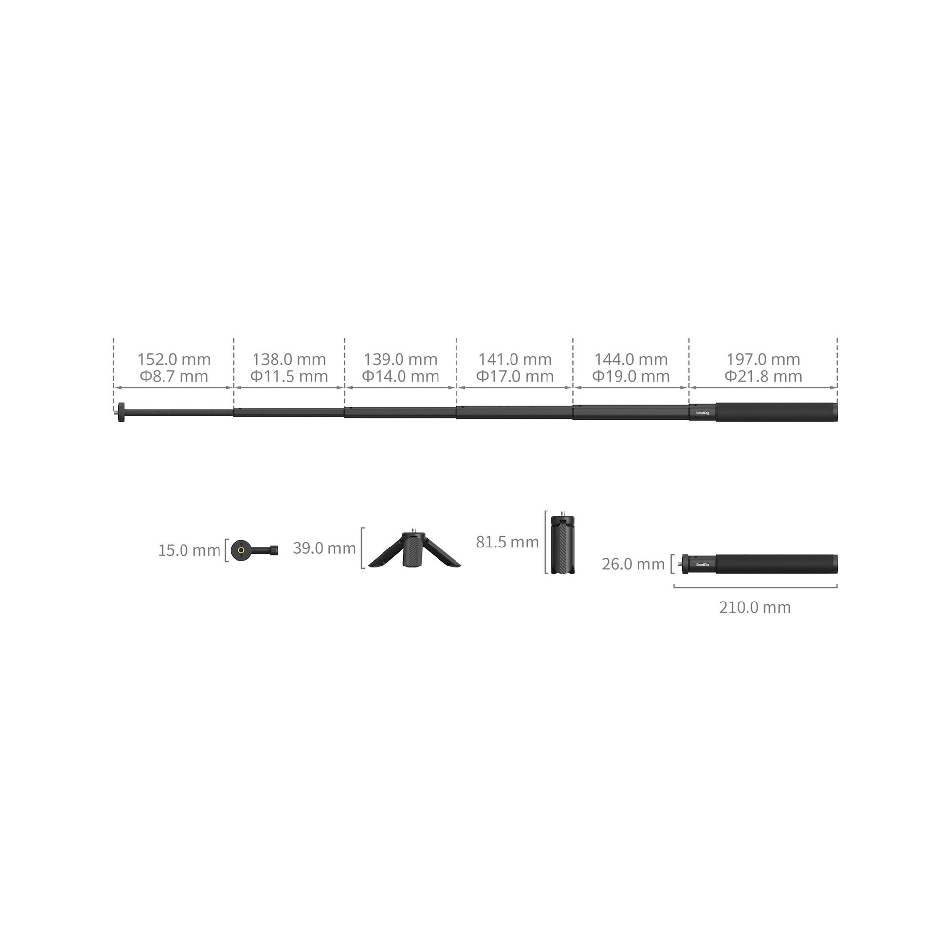 SmallRig 6362 Selfie Stick Support for DJI Osmo Action 6 / Nano