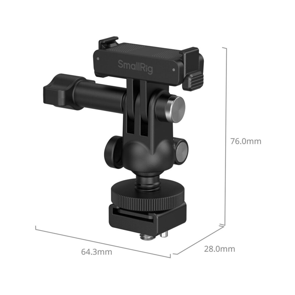 SmallRig 6396 Quick Release Adapter with Cold Shoe Mount and Mini Ball Head for DJI Osmo Action 6 / Osmo Nano