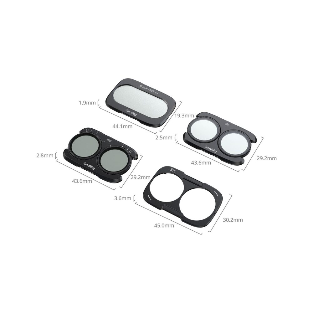 SmallRig 6477 VND, Diffusion & CPL Split Filter Kit for DJI Osmo Pocket 4P (1-5 Stops)