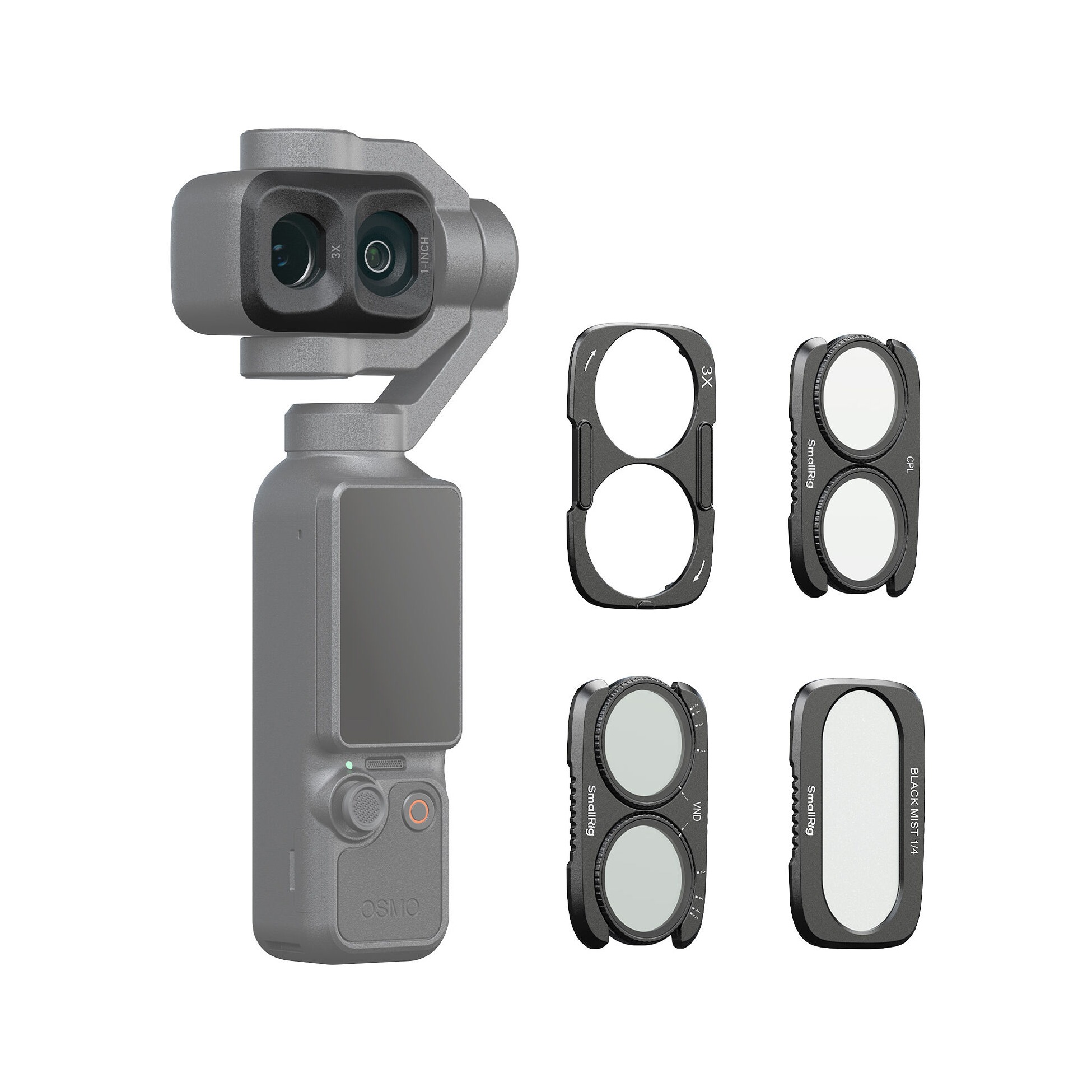 SmallRig 6477 VND, Diffusion & CPL Split Filter Kit for DJI Osmo Pocket 4P (1-5 Stops)
