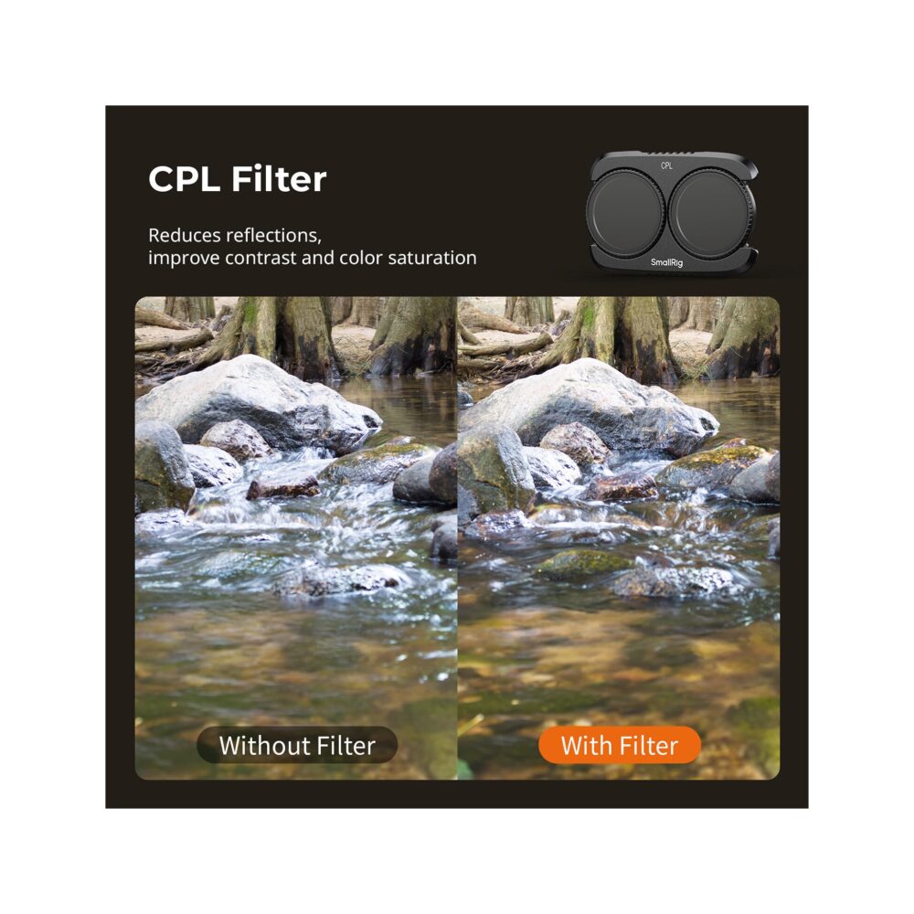 SmallRig 6477 VND, Diffusion & CPL Split Filter Kit for DJI Osmo Pocket 4P (1-5 Stops)