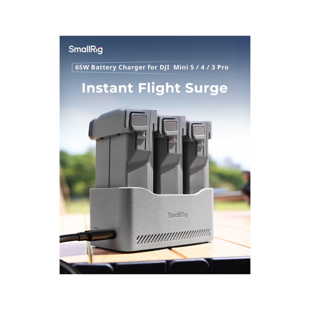 SmallRig 6501 3-Bay 65W Battery Charger for DJI Mini 5/4/3 Pro