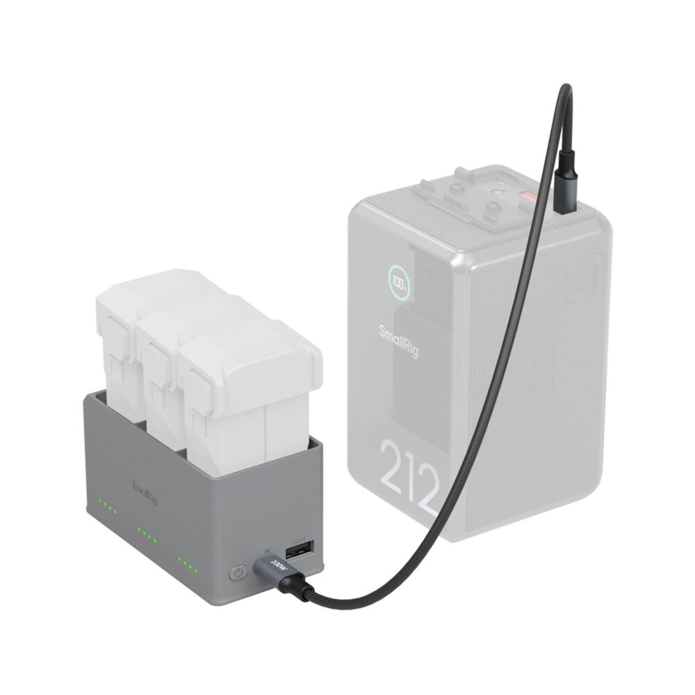 SmallRig 6502 3-Bay 100W Battery Charger for DJI Mini 5/4/3 Pro
