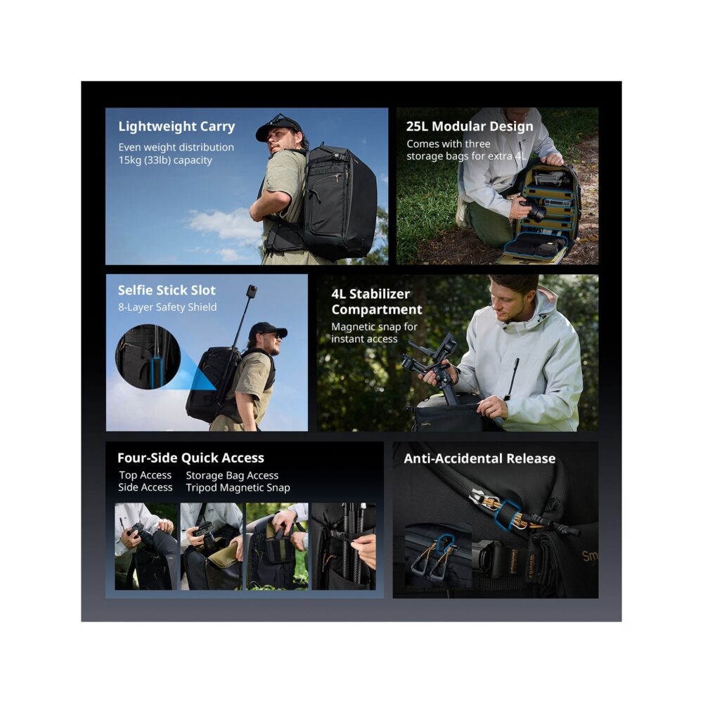 SmallRig 6521 Professional Outdoor Backpack (Black, 25L)