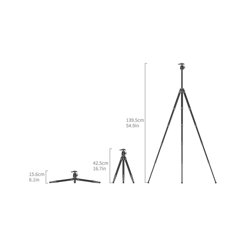 SmallRig 6598 Ultra-Light Travel Photography Carbon Fiber Tripod with Ball Head