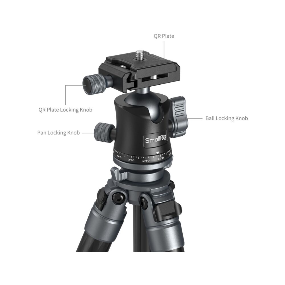 SmallRig 6598 Ultra-Light Travel Photography Carbon Fiber Tripod with Ball Head