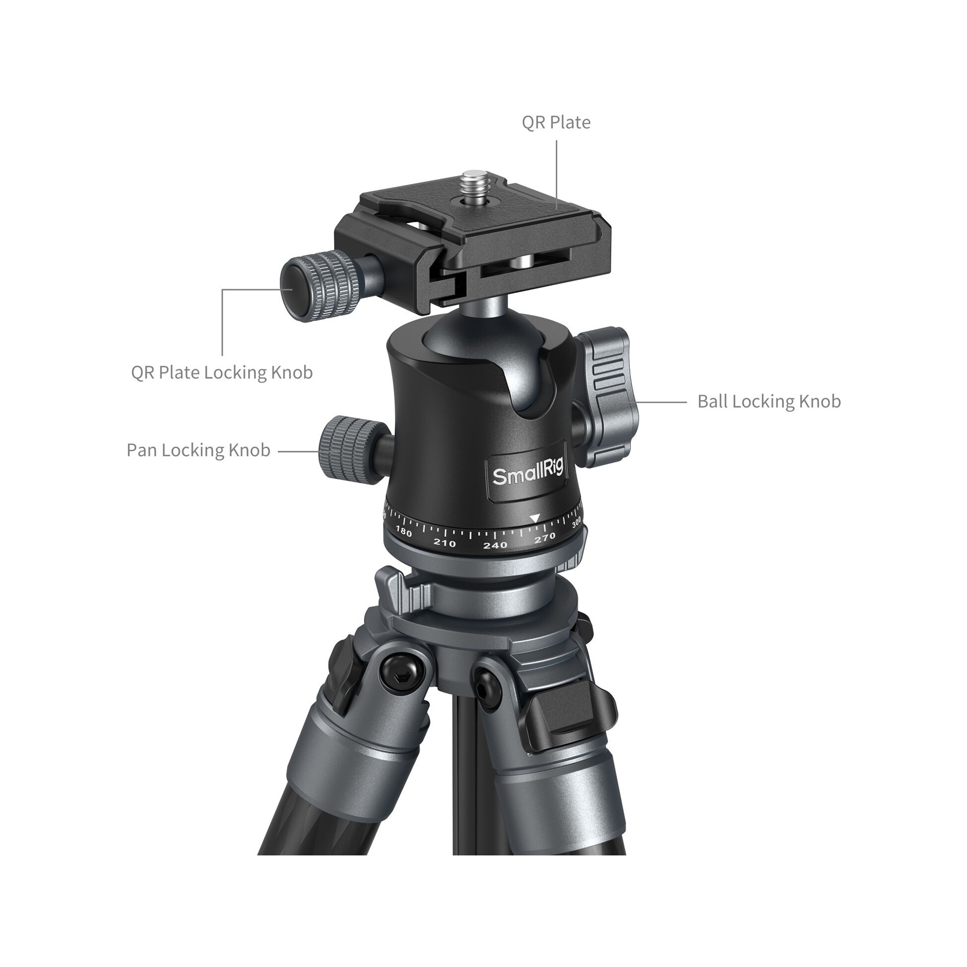 SmallRig 6598 Ultra-Light Travel Photography Carbon Fiber Tripod with Ball Head
