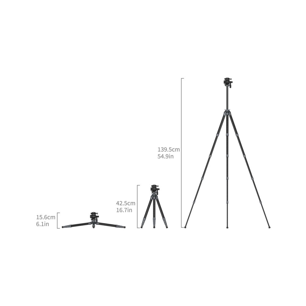 SmallRig 6599 Ultra-Light Travel Video Carbon Fiber Tripod with Fluid Head