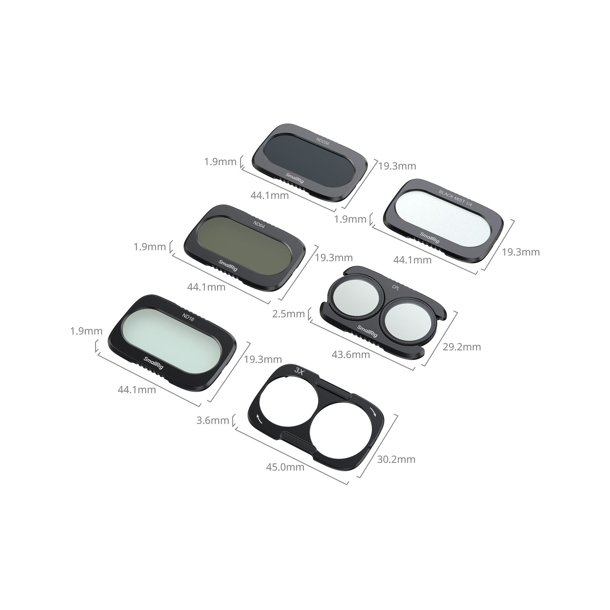 SmallRig 6658 ND, CPL & Diffusion 5-Filter Kit for DJI Osmo Pocket 4P