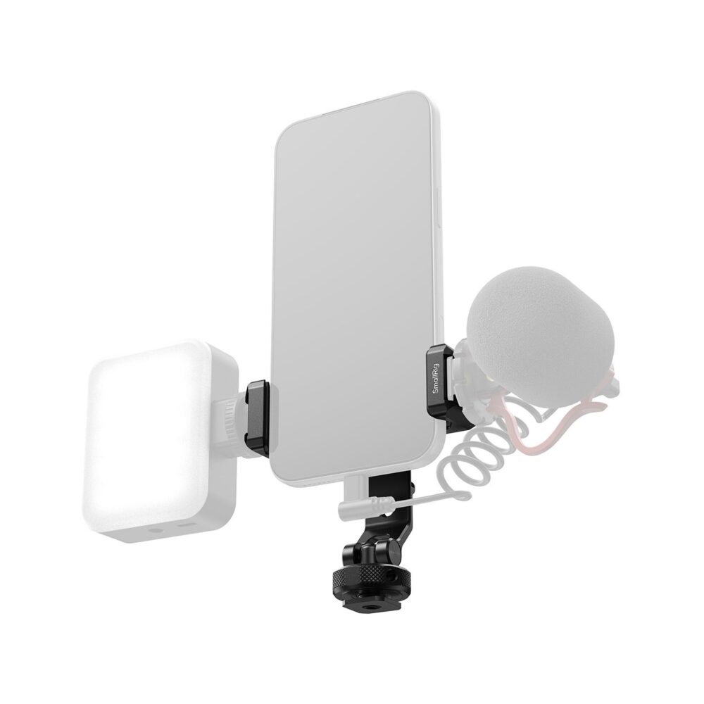 SmallRig 6661 PC-T1 Metal Phone Clamp with Triple Cold Shoe Mounts