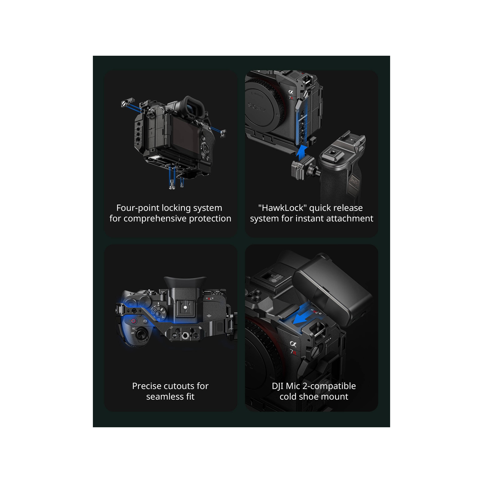 SmallRig 6702 HawkLock Quick Release Cage for Sony Alpha 7R VI