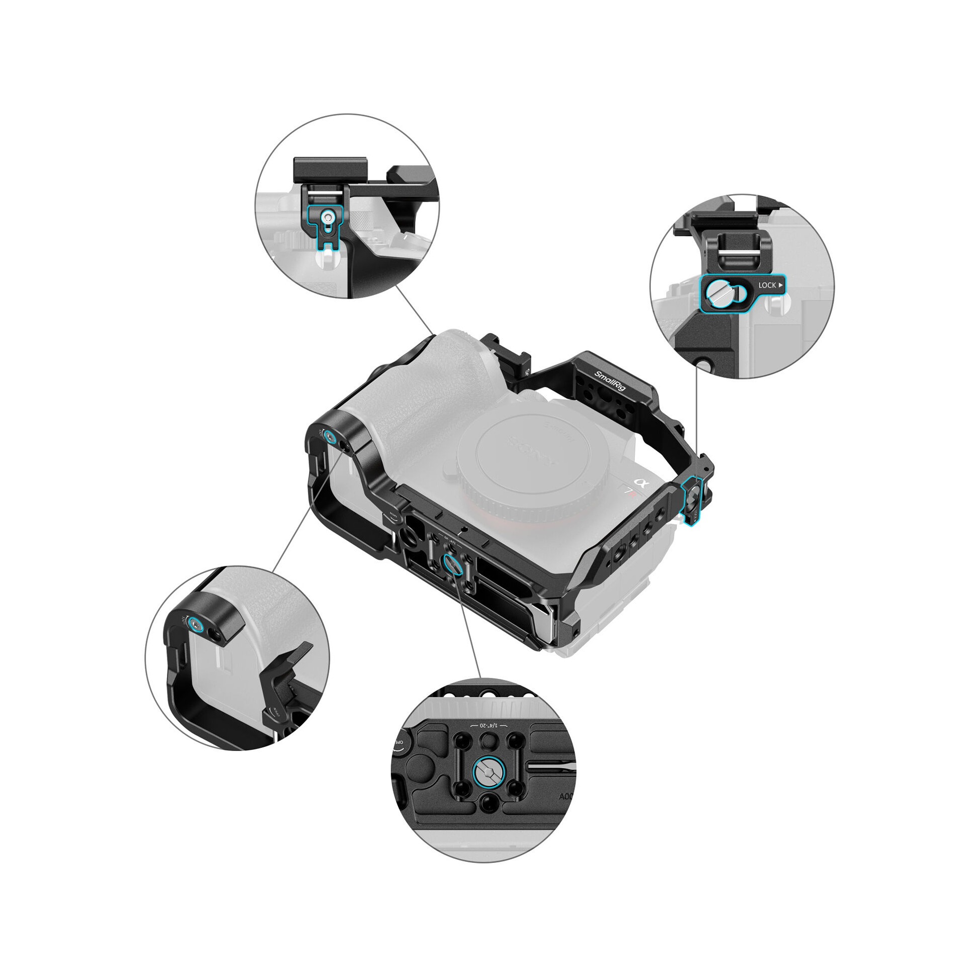 SmallRig 6702 HawkLock Quick Release Cage for Sony Alpha 7R VI