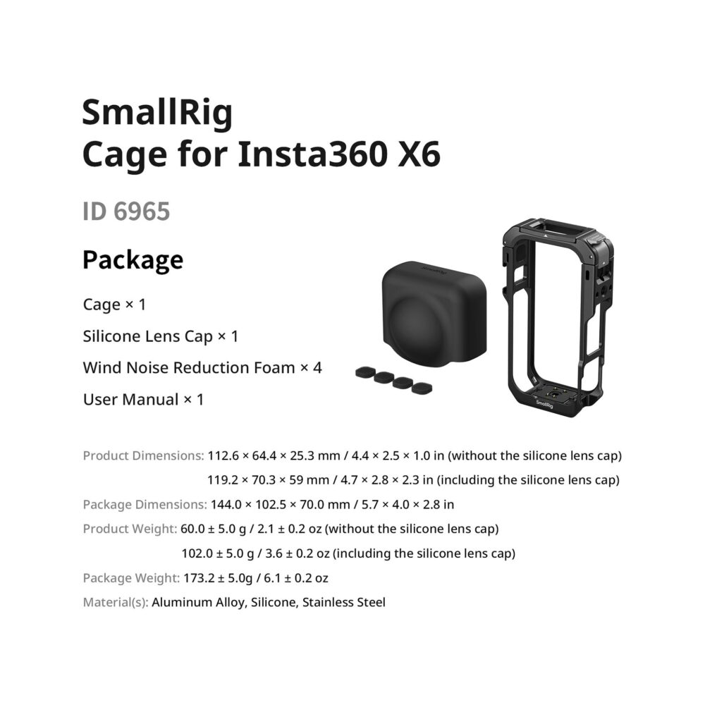 SmallRig 6965 Cage for Insta360 X6