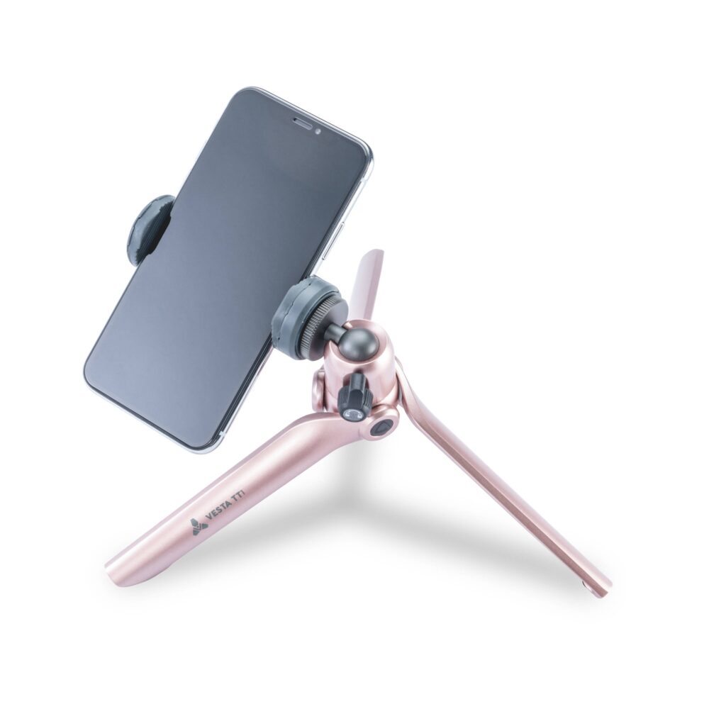 Vanguard VESTA TT1 Tabletop Tripod + Smartphone Adapter Rose Gold