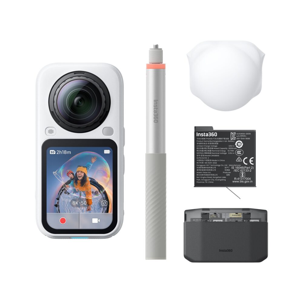 Insta360 X6 360° 8K Camera Essentials Bundle - Arctic White
