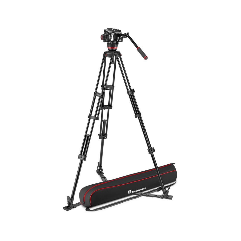 Manfrotto 504X Fluid Video Head & MVTTWINGA Aluminum Tripod with Ground Spreader