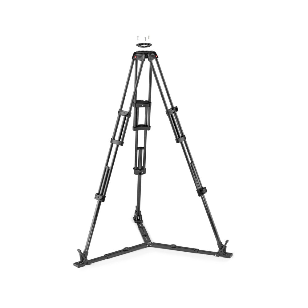 Manfrotto 504X Fluid Video Head & MVTTWINGC Carbon Fiber Tripod with Ground Spreader