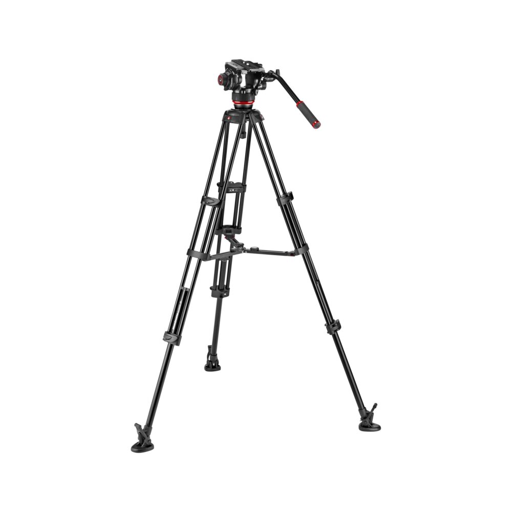 Manfrotto 504X Fluid Video Head & MVTTWINMA Aluminum Tripod with Mid-Level Spreader