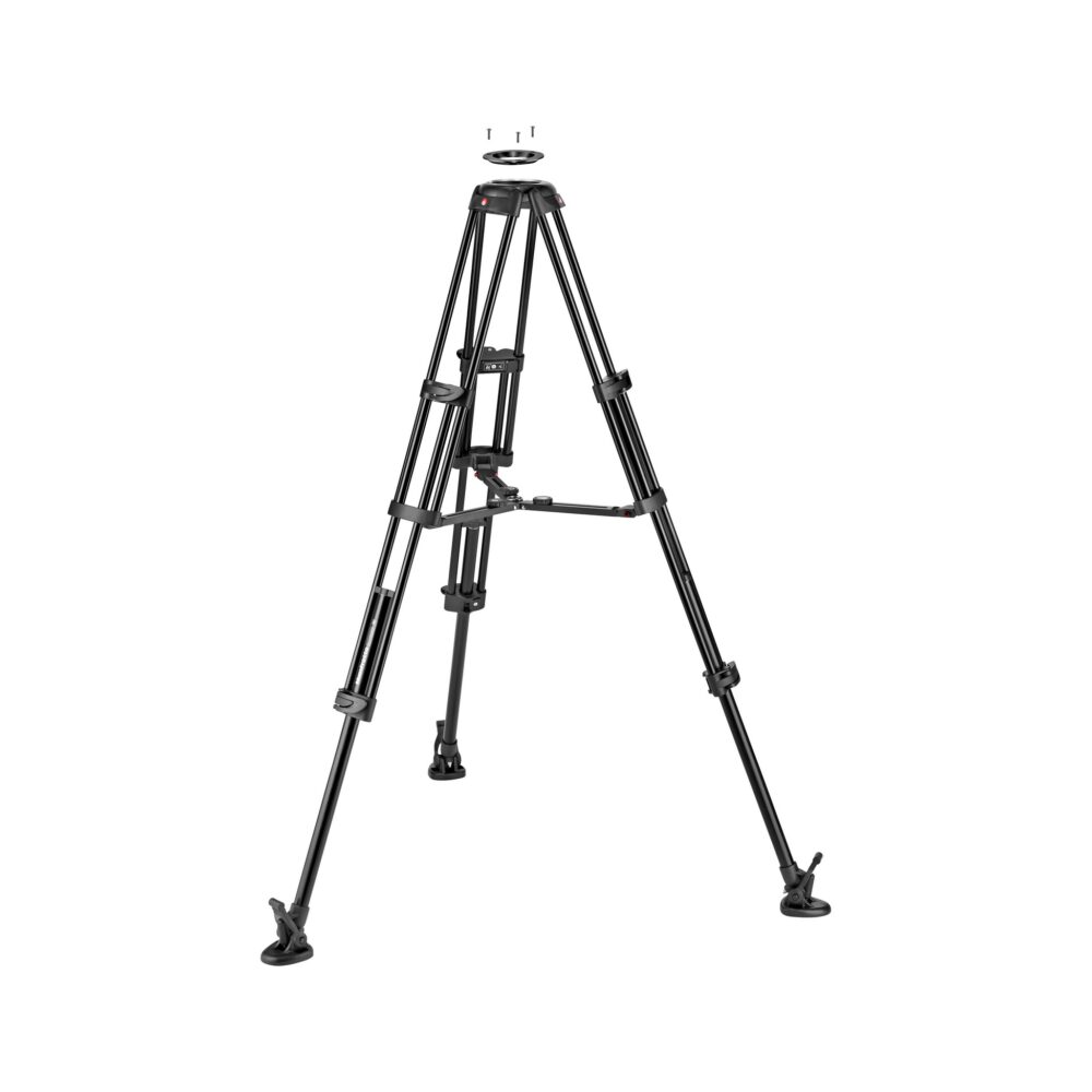 Manfrotto 504X Fluid Video Head & MVTTWINMA Aluminum Tripod with Mid-Level Spreader