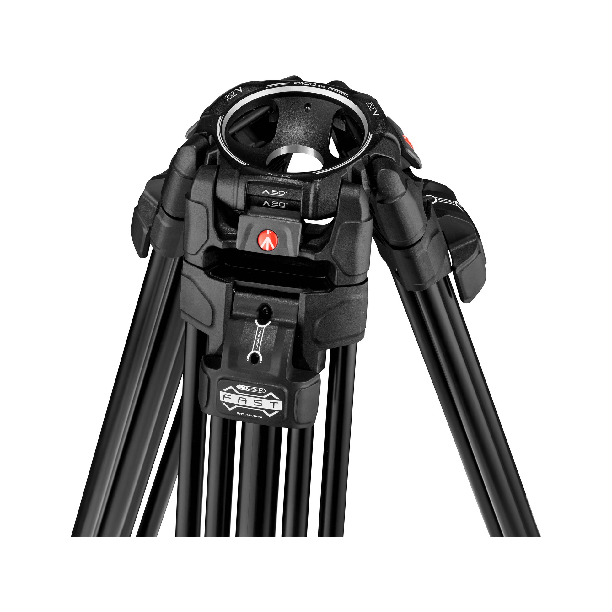Manfrotto 526-1 Fluid Head with 645 FAST Twin Aluminum Tripod System with 2-in-1 Spreader & Bag